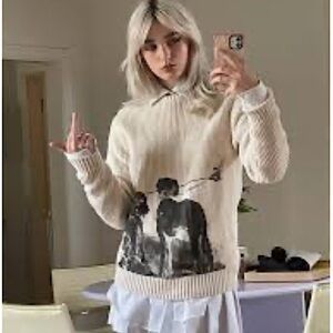 Basketcase Basket Case Gallery Sweater Dogs on A Leash Graphic Like New